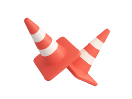3d orange traffic cone construction improvement zone png