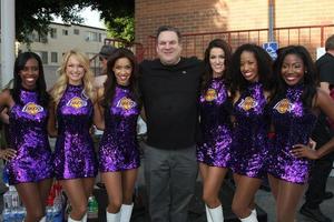 LOS ANGELES, NOV 30 - Jeff Garlin and the Laker Girls at the Hollywood Chamber Of Commerce 17th Annual Police And Fire BBQ at Wilcox Station on November 30, 2011 in Los Angeles, CA photo