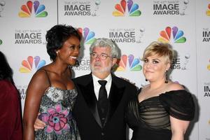 LOS ANGELES, FEB 17 - Mellody Hobson George Lucas, Katie Lucas arrives at the 43rd NAACP Image Awards at the Shrine Auditorium on February 17, 2012 in Los Angeles, CA photo