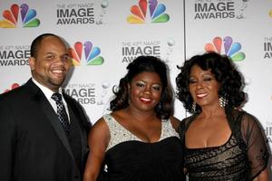 LOS ANGELES, FEB 17 - Stephen L Hightower II, Julia Pace Mitchell, Judy Pace arrives at the 43rd NAACP Image Awards at the Shrine Auditorium on February 17, 2012 in Los Angeles, CA photo