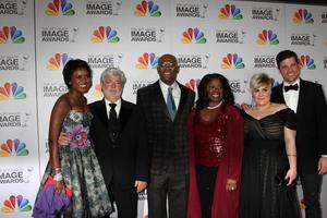 LOS ANGELES, FEB 17 - Mellody Hobson George Lucas, Samuel L Jackson, LaTanya Richardson, Katie Lucas, guest
 arrives at the 43rd NAACP Image Awards at the Shrine Auditorium on February 17, 2012 in Los Angeles, CA photo