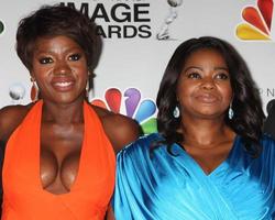 LOS ANGELES, FEB 17 - Viola Davis, Octavia Spencer in the Press Room of the 43rd NAACP Image Awards at the Shrine Auditorium on February 17, 2012 in Los Angeles, CA photo