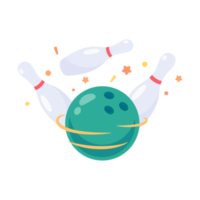 A bowling ball that rolls to hit the pin. png