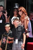 LOS ANGELES, JUL 9 - Slash, wife Perla and two sons at the Hollywood Walk of Fame Ceremony for Slash at Hard Rock Cafe at Hollywood and Highland on July 9, 2012 in Los Angeles, CA photo