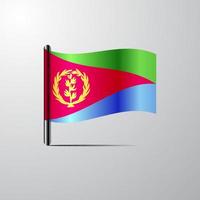 Eritrea waving Shiny Flag design vector