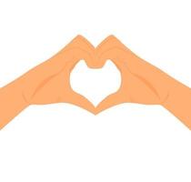 Stylized hands fold the shape of a heart. finger gesture. element for design. Vector illustration on an isolated white background.