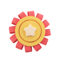 medalha de ouro 3d com uma estrela no meio prêmios por vitórias em eventos esportivos png