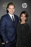 LOS ANGELES, DEC 14 - Dominic Sherwood, Sarah Hyland at the Star Wars - The Force Awakens World Premiere at the Hollywood and Highland on December 14, 2015 in Los Angeles, CA photo