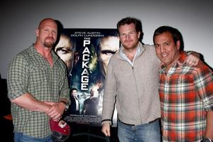 LOS ANGELES, FEB 15 - Steve Austin, Jesse Johnson, Leo Quinones at a special Q and A screening of The Package at the Laemmle Noho 7 Theaters on February 15, 2013 in North Hollywood, CA photo