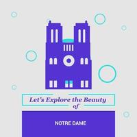 exploremos la belleza de notre dame parís francia hitos nacionales vector