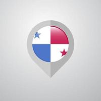 Puntero de navegación de mapa con vector de diseño de bandera de Panamá