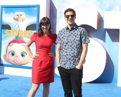 LOS ANGELES, SEP 17 - Katie Crown, Andy Samberg at the Storks Premiere at the Village Theater on September 17, 2016 in Westwood, CA photo