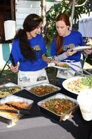 LOS ANGELES, FEB 9 - Theresa Castillo and Emily Wilson getting lunch at the 4th General Hospital Habitat for Humanity Fan Build Day at the 191 E Marker Street on February 9, 2013 in Long Beach, CA photo