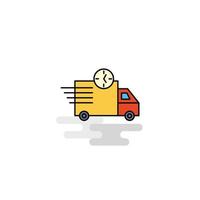 Flat On time delivery Icon Vector