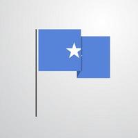 vector de diseño de bandera ondeante de somalia