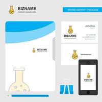 Beaker Business Logo File Cover Visiting Card and Mobile App Design Vector Illustration