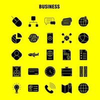 Business Solid Glyph Icons Set For Infographics Mobile UXUI Kit And Print Design Include Laptop Graph Graph Laptop Computer Dart Game Focus Eps 10 Vector