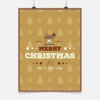 Christmas card design with elegant design and brown background vector