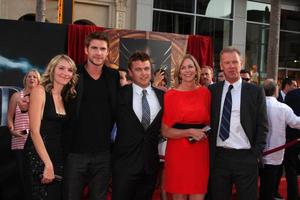 LOS ANGELES, MAY 2 - Liam Hemsworth, family arriving at the Thor World Premiere at El Capitan theater on May 2, 2011 in Los Angeles, CA photo