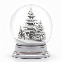 3d christmas snow globe on isolated white background. Holiday, celebration, december, merry christmas photo