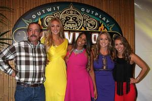 LOS ANGELES, DEC 17 - Keith Nale, Jaclyn Schultz, Natalie Anderson, MNissy Payne, Baylor Wilson at the Survivor - San Juan Del Sur Finale at the CBS Television City on December 17, 2014 in Los Angeles, CA photo