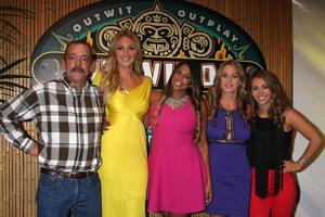 LOS ANGELES, DEC 17 - Keith Nale, Jaclyn Schultz, Natalie Anderson, MNissy Payne, Baylor Wilson at the Survivor - San Juan Del Sur Finale at the CBS Television City on December 17, 2014 in Los Angeles, CA photo