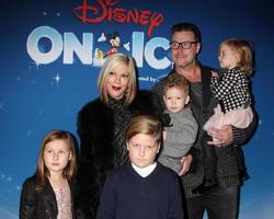 LOS ANGELES, DEC 11 - Tori Spelling, Dean McDermott, Liam McDermott, Stella McDermott, Hattie McDermott, Finn McDermott at the Disney on Ice Red Carpet Reception at the Staples Center on December 11, 2014 in Los Angeles, CA photo