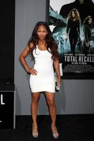 LOS ANGELES, AUG 1 - Megan Good arrives at the Total Recall Premiere at Graumans Chinese Theater on August 1, 2012 in Los Angeles, CA photo