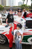 LOS ANGELES, APR 16 - Daniel Goddard, Sons Sebastian and Ford at the Toyota Grand Prix Pro Celeb Race at Toyota Grand Prix Track on April 16, 2011 in Long Beach, CA photo