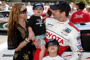 LOS ANGELES, APR 16 - Rachel Marcus Goddard, Daniel Goddard, Sons Sebastian and Ford at the Toyota Grand Prix Pro Celeb Race at Toyota Grand Prix Track on April 16, 2011 in Long Beach, CA photo