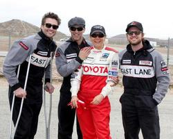 LOS ANGELES, MAR 19 - Daniel Goddard, Stephen Moyer, Megyn Price, AJ Buckley at the Toyota Pro Celebrity Race Training Session at Willow Springs Speedway on March 19, 2011 in Rosamond, CA photo