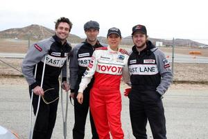 LOS ANGELES, MAR 19 - Daniel Goddard, Stephen Moyer, Megyn Price, AJ Buckley at the Toyota Pro Celebrity Race Training Session at Willow Springs Speedway on March 19, 2011 in Rosamond, CA photo