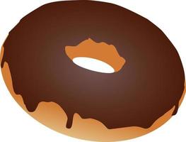 Chocolate Donut vector isolated on white background. Donut collection. Sweet sugar icing donuts. break time with  chocolate donuts top view. Donut icon vector for logo