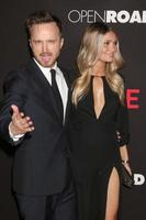 LOS ANGELES, FEB 16 - Aaron Paul, Lauren Parsekian at the Triple 9 Premiere at the Regal 14 Theaters on February 16, 2016 in Los Angeles, CA photo