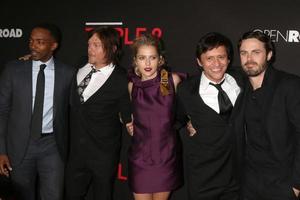 LOS ANGELES, FEB 16 - Anthony Mackie, Norman Reedus, Teresa Palmer, Clifton Collins Jr, Casey Affleck at the Triple 9 Premiere at the Regal 14 Theaters on February 16, 2016 in Los Angeles, CA photo