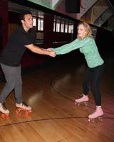 vLOS ANGELES, SEP 3 - Troy Gentile, Wendi McLendon-Covey at the The Goldbergs Press Event at Moonlight Rollerway on September 3, 2014 in Glendale, CA photo