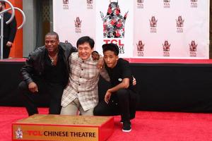 LOS ANGELES, JUN 6 - Chris Tucker, Jackie Chan, Jaden Smith at the Hand and Footprint ceremony for Jackie Chan at the TCL Chinese Theater on June 6, 2013 in Los Angeles, CA photo