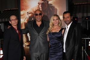 LOS ANGELES, AUG 28 - David Twohy, Vin Diesel, Katee Sackhoff, Jordi Molla at the Riddick Premiere at the Village Theater on August 28, 2013 in Westwood, CA photo