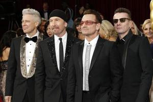 los angeles, mar 2 - the edge, adam clayton, bono, larry mullen jr en los 86 premios de la academia en dolby theater, hollywood y highland el 2 de marzo de 2014 en los angeles, ca foto