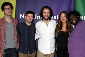 LAS VEGAS, APR 8 - Rick Glassman, Brent Morin, Chris D Ella, Bianca Kajlich, Ron Funches at the NBCUniversal Summer Press Day at Huntington Langham Hotel on April 8, 2014 in Pasadena, CA photo