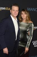 LOS ANGELES, NOV 14 - Matt Damon, Luciana Barroso at the Manchester By The Sea at Samuel Goldwyn Theater on November 14, 2016 in Beverly Hills, CA photo