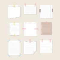 set of note papers vector