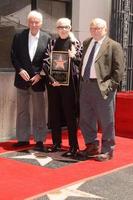 LOS ANGELES, APR 28 - Dick Van Dyke, Barbara Bain, Ed Asner at the Bairbara Bain Hollywood Walk of Fame Star Ceremony at the Hollywood Walk of Fame on April 28, 2016 in Los Angeles, CA photo