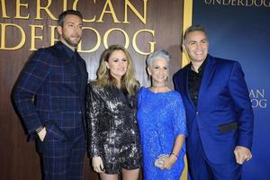 LOS ANGELES, DEC 15 - Zachary Levi, Anna Paquin, Brenda Warner, Kurt Warner at American Underdog LA Premiere at TCL Chinese Theater IMAX on December 15, 2021 in Los Angeles, CA photo