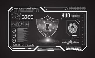 Modern HUD Technology Screen Background with lock vector