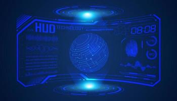 Modern HUD Technology Screen Background with blue globe vector