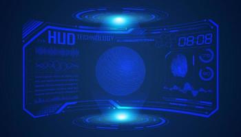 Modern HUD Technology Screen Background with blue globe vector