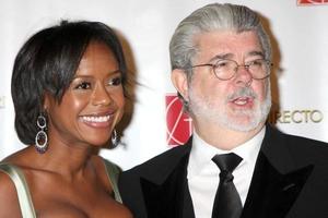 George Lucas and Mellody Hobson arriving at the Art Director s Guild Awards at the Beverly Hilton Hotel, in Beverly Hills, CA on 
February 14, 2009 photo