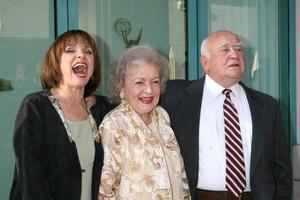 Valerie Harper, Betty White, and Ed Asner  arriving at the ATAS Honors Betty White  Celebrating 60 Years on Television  at the Television Academy in No Hollywood, CAon August 7, 20082008 Kathy Hutchins   Hutchins Photo