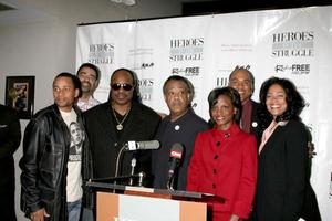 hill harper, danny blakewell jr, stevie wonder, rev al sharpton, phill wilson, representante de la casa potter, y adai lamar the black aids institue conferencia de prensa kjlh ingelwood, ca 7 de febrero de 2008 ©2008 kathy hutchins hutchins photo foto